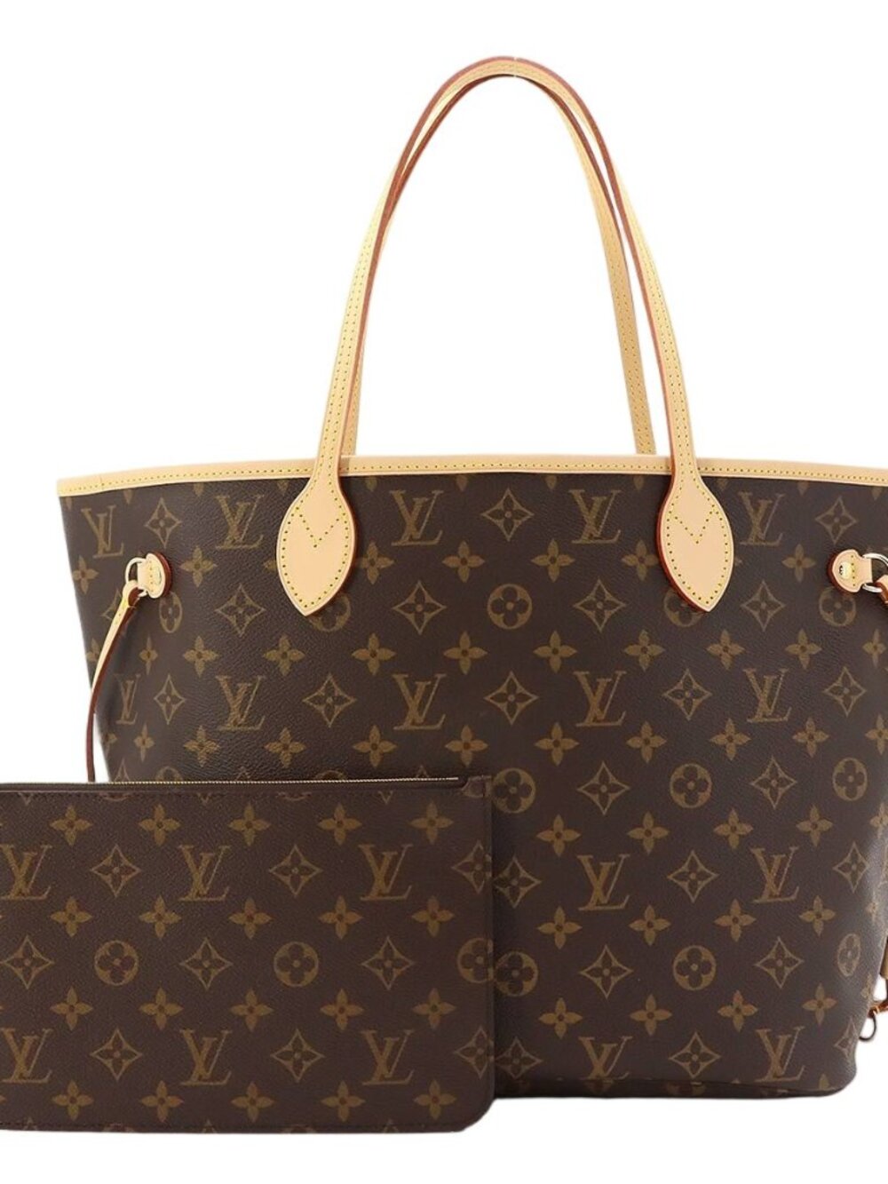 Louis Vuitton Monogram Neverfull MM Tote Brown Rose Beige